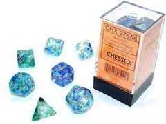 Nebula Oceanic/Gold Polyhedral 7-Die Set